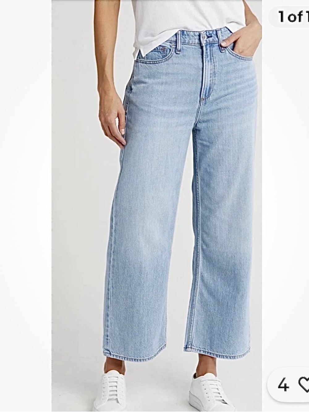 Rag & Bone Featherweight Logan Wide Leg Cropped Jeans 32